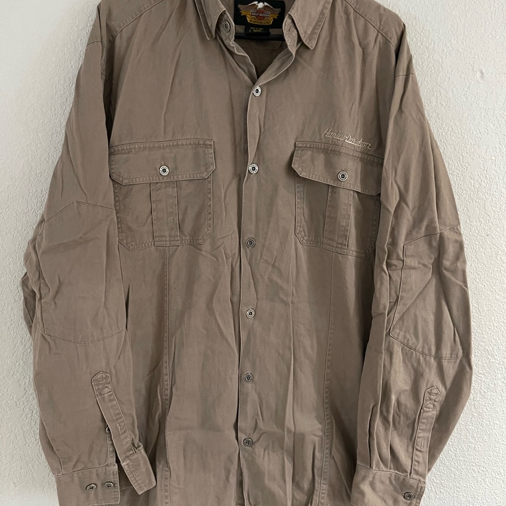 Harley-Davidson Tan Lightweight Button Up
